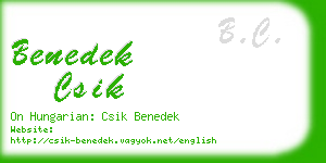 benedek csik business card